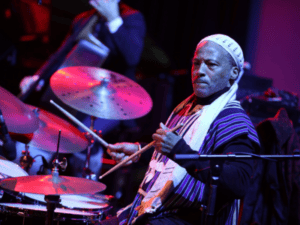 Drummer Winard Harper plays at his kit